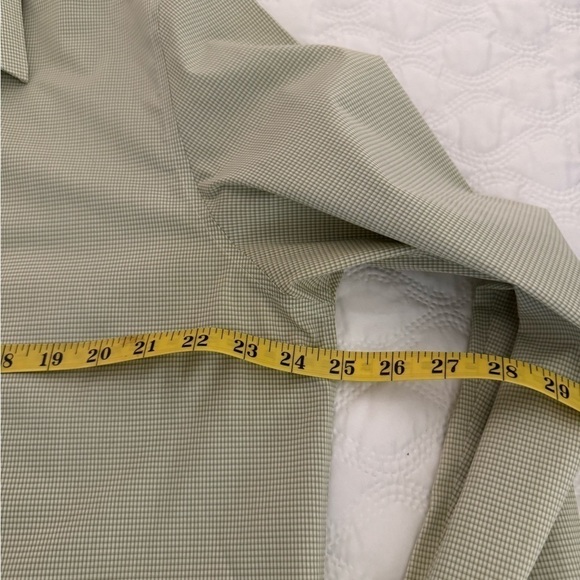 Calvin Klein Sage Green Square Extra Fine Cotton Dress Shirt Non iron Size XL - Picture 6 of 9